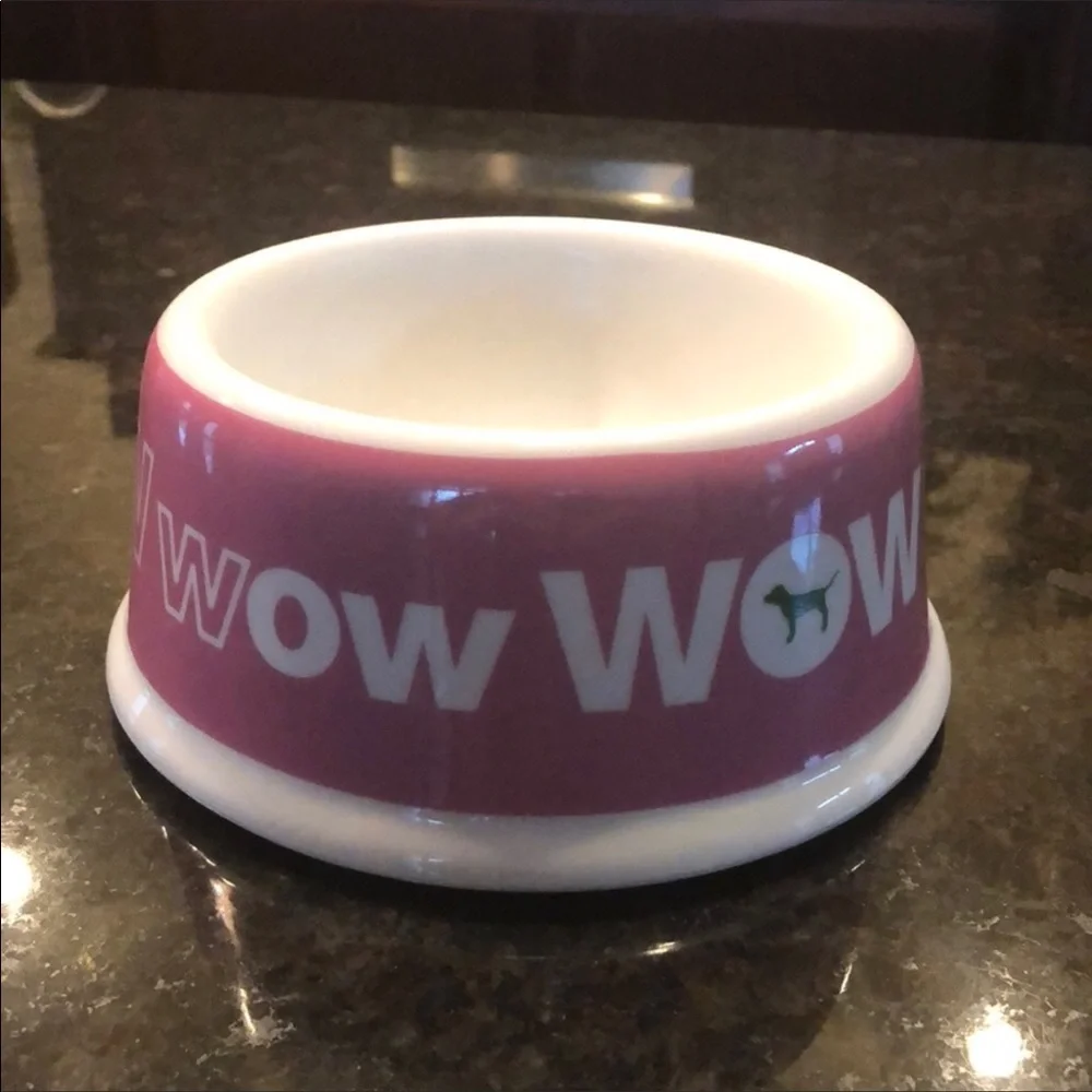 RARE Pink Victoria’s Secret Ceramic dog bowl